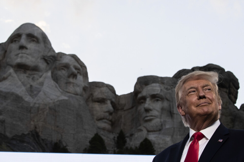 President Donald Trump höll tal vid Mount Rushmores nationalmonument i Keystone, South Dakota på fredagen lokal tid.