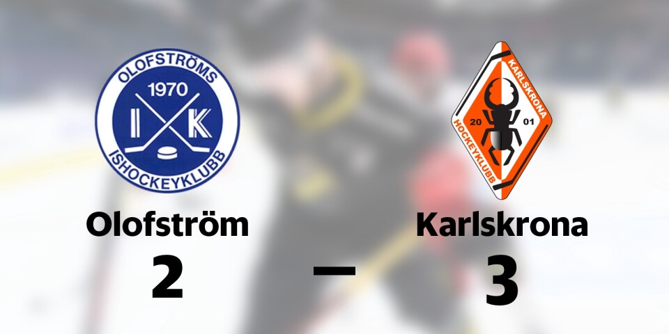 Olofströms IK förlorade mot Karlskrona HK