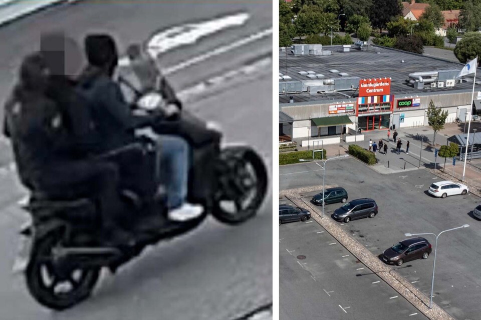 En övervakningsfilm fångade tre personer på en motorcykel när de flydde från platsen.
