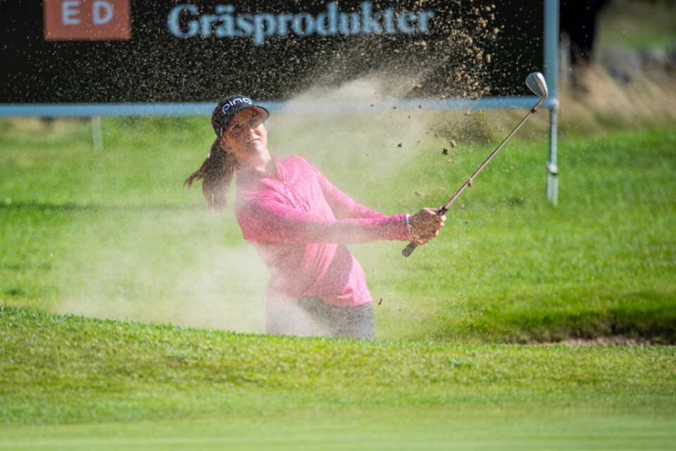 Linn Grant under sista dagen av Europatourtävlingen Creekhouse Ladies Open på Kristianstads Golfklubb i Åhus.