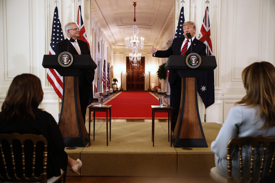USA:s president Donald Trump och Australiens premiärminister Scott Morrison träffades i Washington på fredagen. Handelskriget med Kina var ett av ämnena på dagordningen.