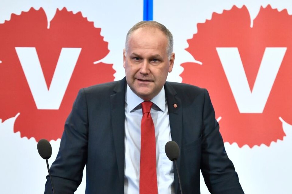 Vänsterpartiets partiledare Jonas Sjöstedt (V).
