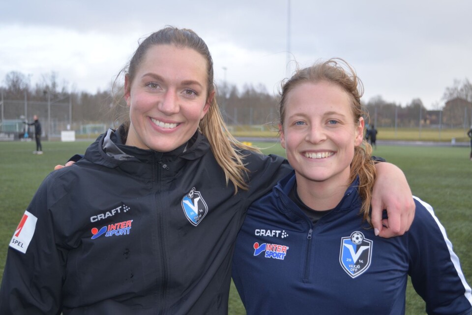 Jennie Nordin och Anna Anvegård nätade för Växjö DFF i segermatchen mot Limhamn/Bunkeflo.