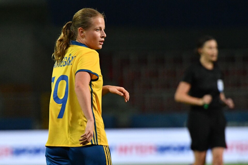 Landslagsspelaren Anna Anvegård har gjort 13 mål med Växjö DFF den här säsongen.