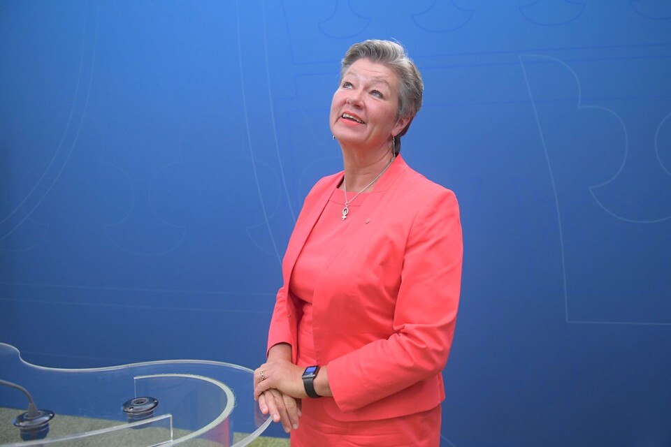 Arbetsmarknadsminister Ylva Johansson presenterades som Sveriges kandidat till EU-kommission‰r vid en pressträff pÂ Rosenbad på torsdagen.