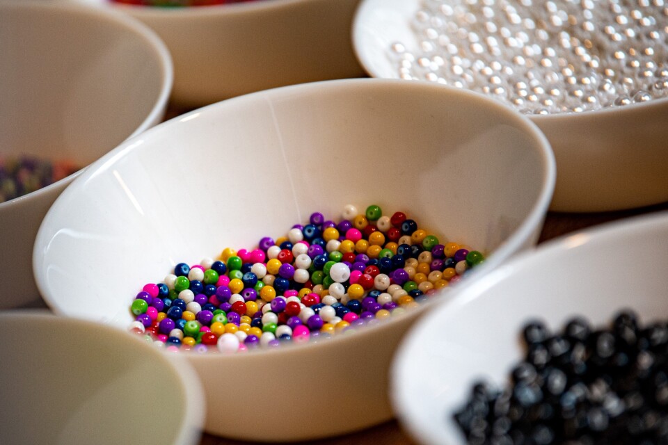 There are beads in all colours. Some of her customers have found her through Instagram.