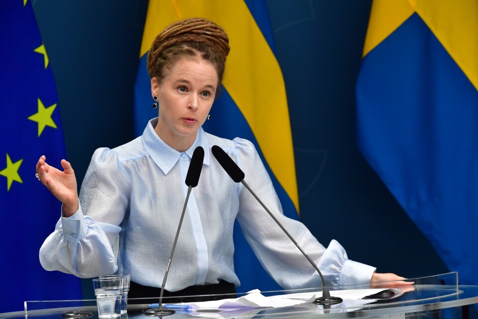 Amanda Lind (MP) kultur och idrottsminister. Arkivbild