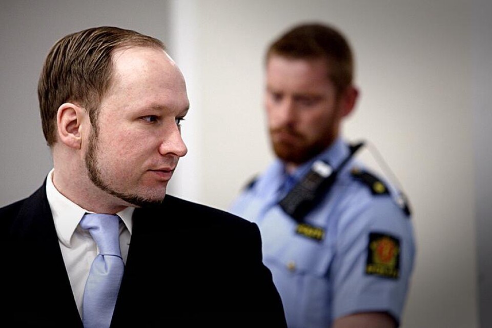 Anders Behring Breivik under rättegången.