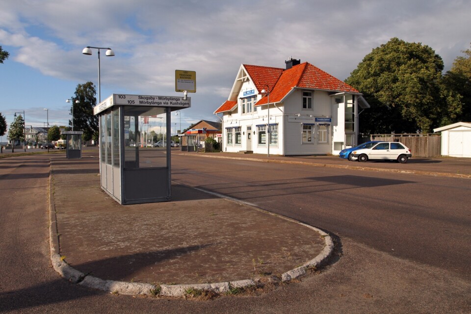 Busstationen i Färjestaden.
