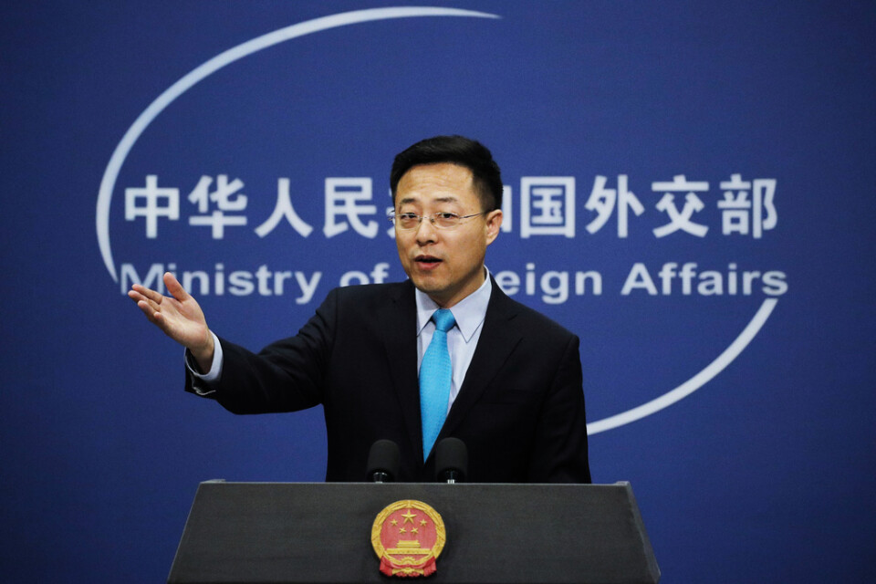 Zhao Lijian, talesperson vid Kinas utrikesdepartement. Arkivbild.