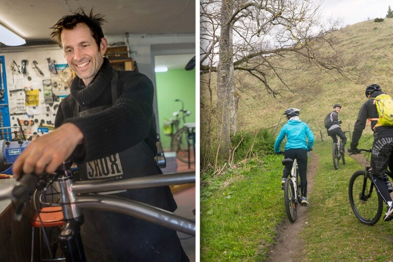 Adam är cykelguide: ”Det är ett fint jobb, att cykla runt i skogen med folk”