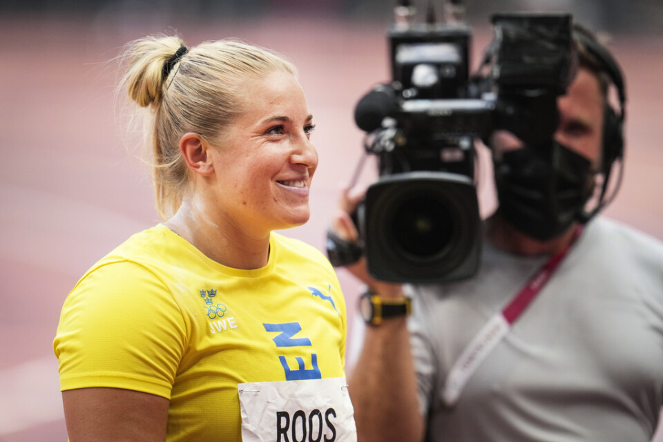 Fanny Roos under OS-finalen i kula.