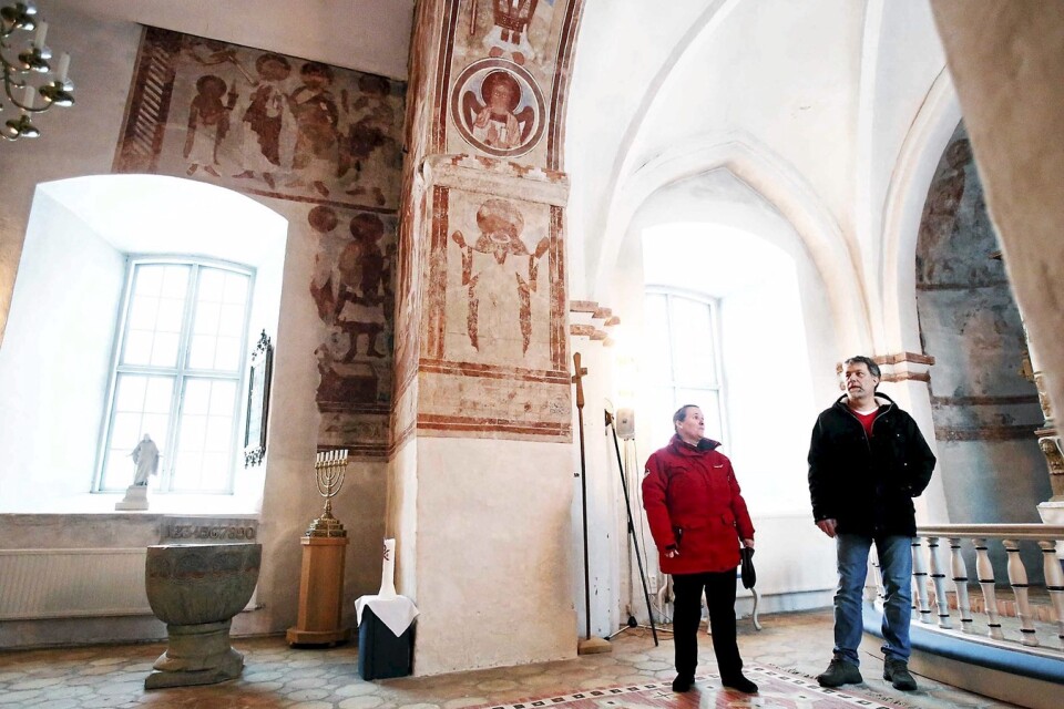 Unika romanska målningar behöver restaureras för att bevaras. FOTO: Stefan Sandström/Arkiv