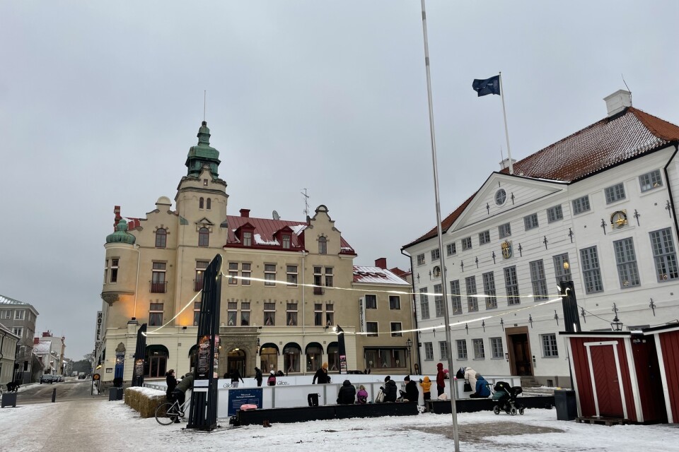 Skridskobanan stod även på Stortorget förra vintern.