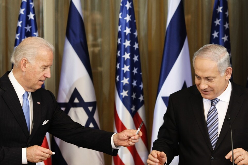 USA:s dåvarande vicepresident Joe Biden träffar Israels premiärminister Benjamin Netanyahu i Jerusalem 2010.