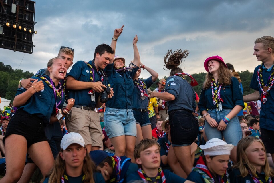 Scouter på Jamboree22. Foto:Patrik Hedljung