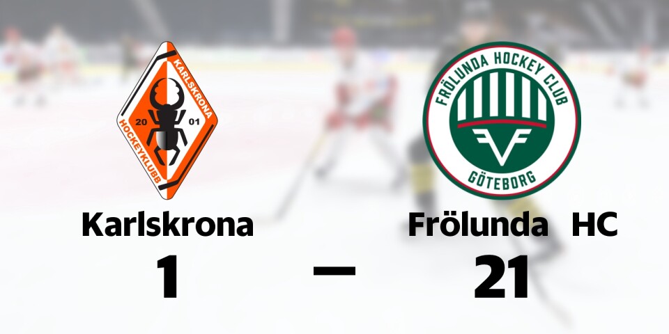 Karlskrona HK förlorade mot Frölunda HC