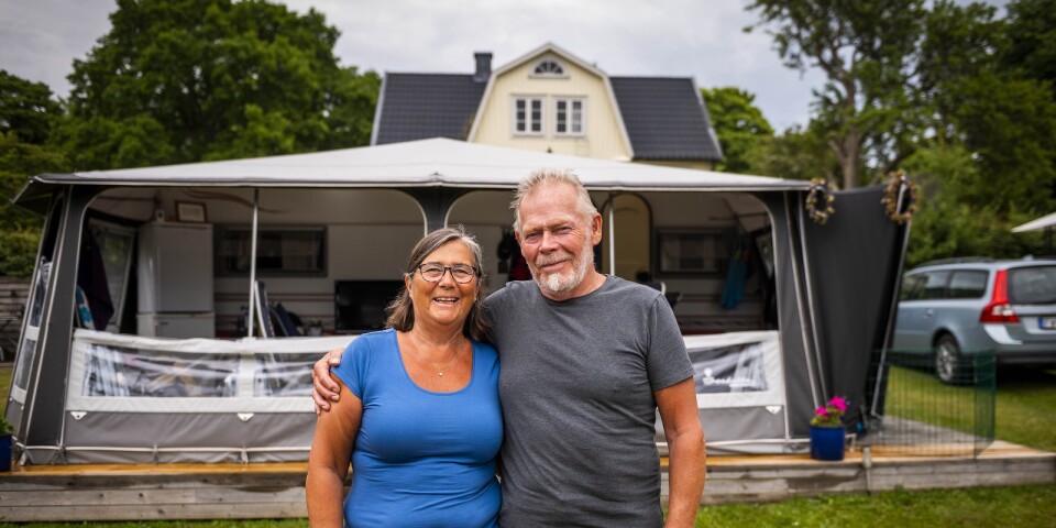 Ingela Wallin Persson och Tommy Persson har parkerat sin husvagn på Stenbräcka camping varje sommar sedan 2006.