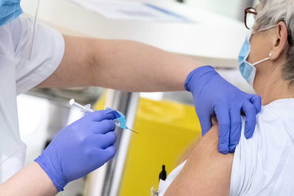 Personal vaccineras mot Covid-19 på Skånes universitetssjukhus i Malmö. Arkivbild.