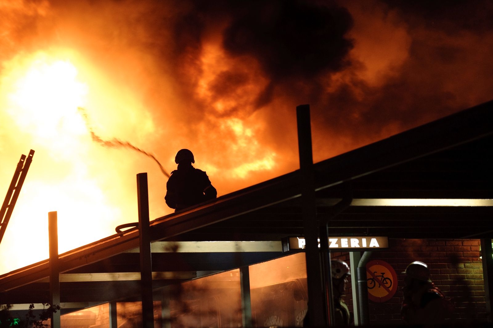 Branden i Berga centrum november 2011.