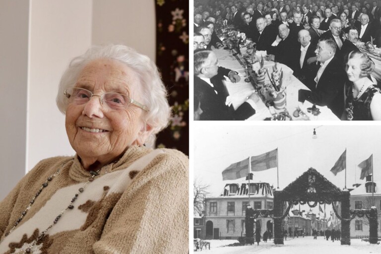 Aina, 99, om tidernas fest i Nybro – galamiddag, smyckade gator och fackeltåg