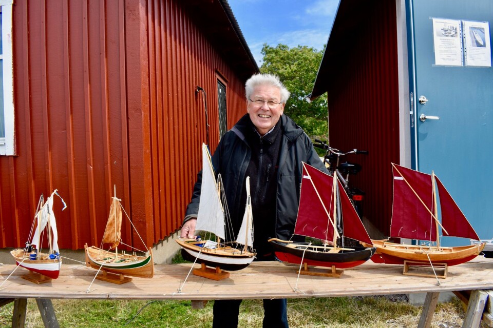 Ingvar Bergljung visade upp modeller av allmogebåtar som han byggt.