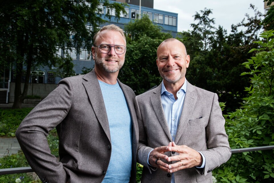 Niklas Grewin, vd Close, och Peter Fellman, affärsområdeschef Bonnier News Business.