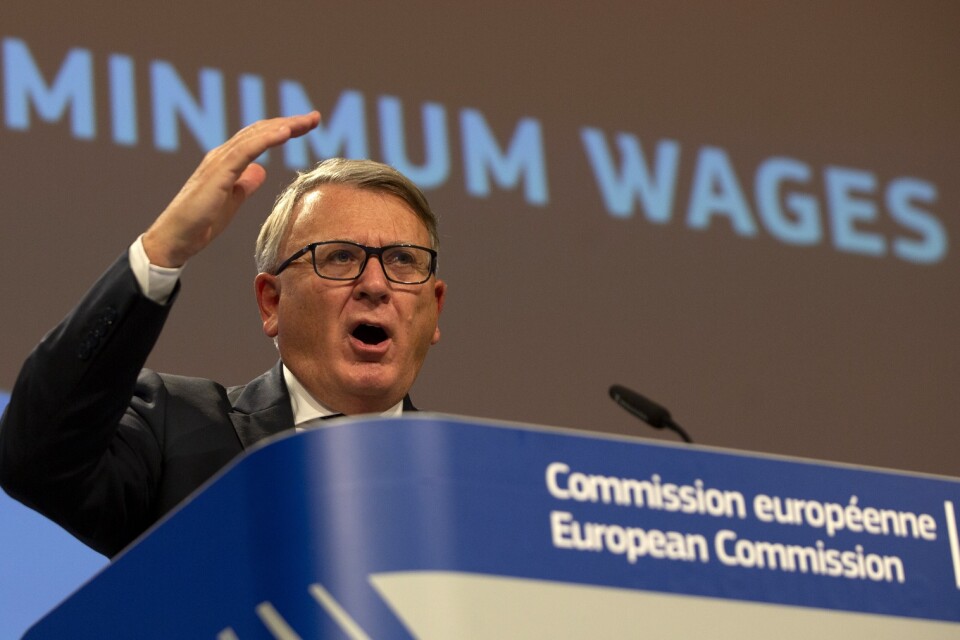EU:s arbetsmarknadskommissionär Nicolas Schmit hoppas få igenom sitt förslag om kriterier för minimilöner i EU. Arkivbild.