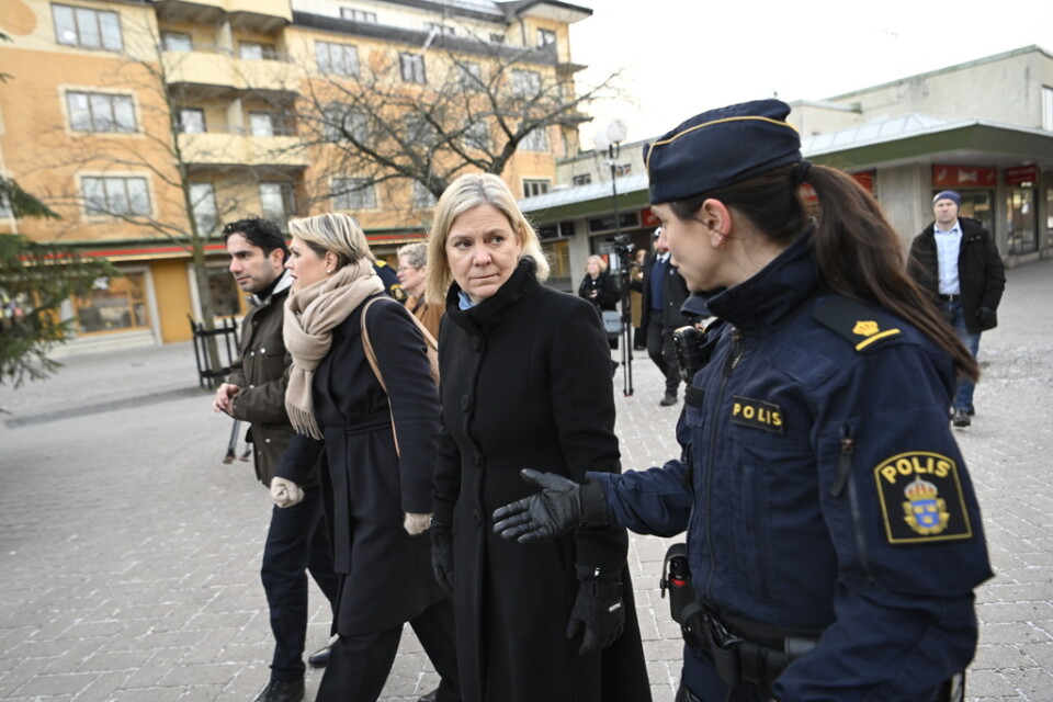 Socialdemokraternas partiledare Magdalena Andersson (S) besökte Dalens Centrum i Stockholm på fredagen.