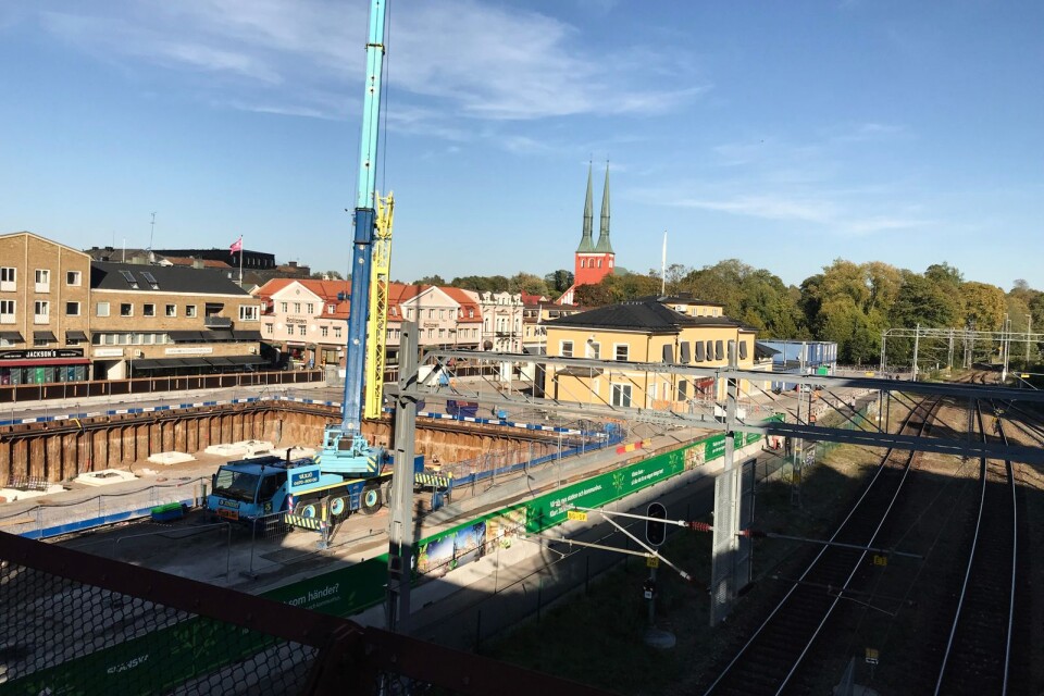 Här byggs Växjös nya station- och kommunhus.