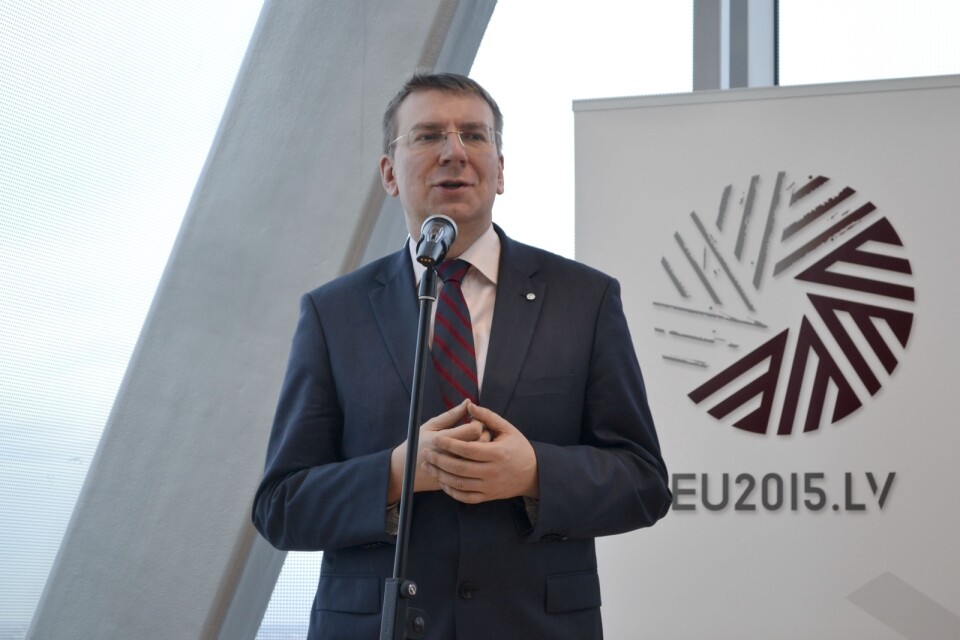 Lettlands utrikesminister Edgars Rinkevics. Arkivfoto.