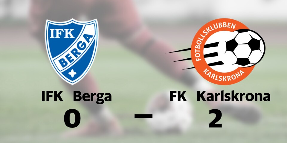 FK Karlskrona avgjorde i första halvlek mot IFK Berga
