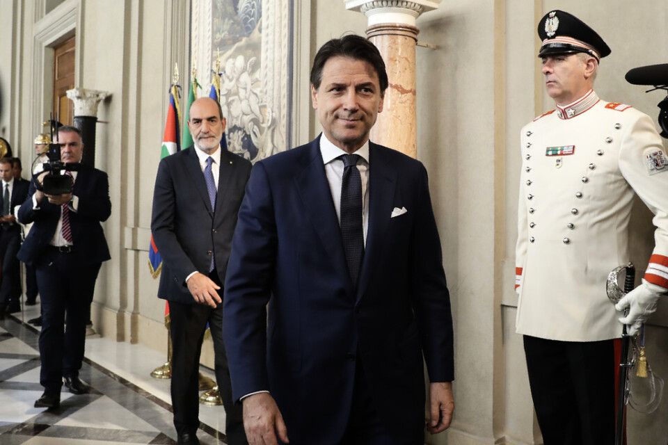 Föreslagne premiärministern Giuseppe Conte ska presentera sin regering inom kort. Arkivbild.