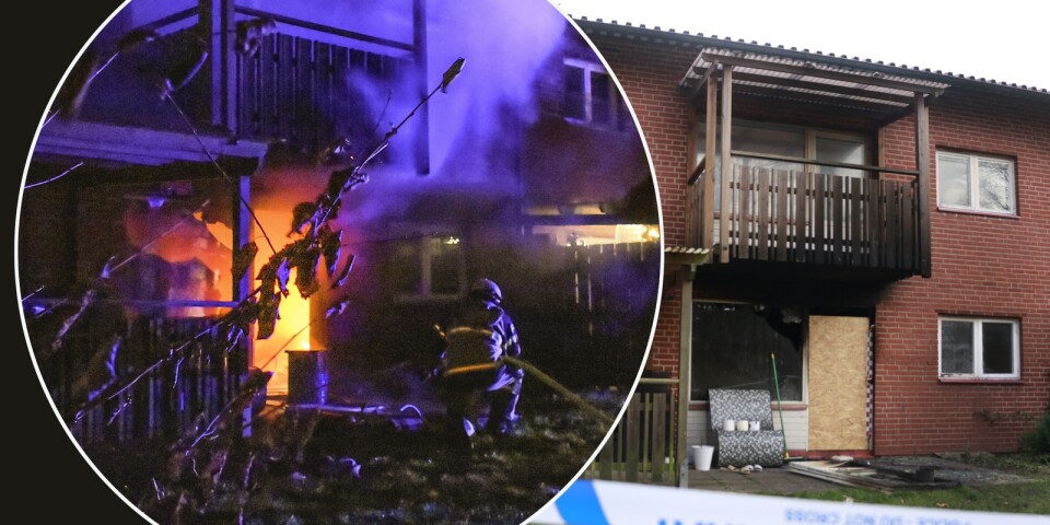 Lägenheten på Stockrosvägen i Ulricehamn blev helt utbränd.