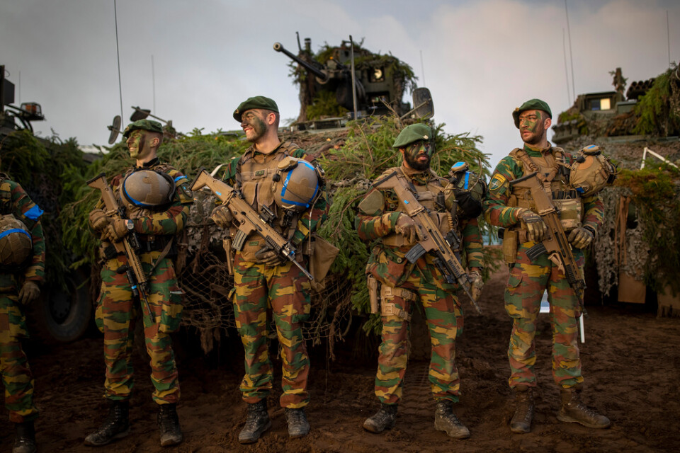 Belgiska soldater i Natos roterande styrka i Litauen 2022. Arkivbild.