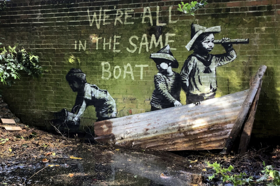 I Storbritannien har flera verk i graffitikonstnären Banksys typiska stil dykt upp de senaste dagarna, bland annat i Lowestoft. Konstnären har själv inte bekräftat om det är hans verk, eller om det rör sig om förfalskningar. Arkivbild.
