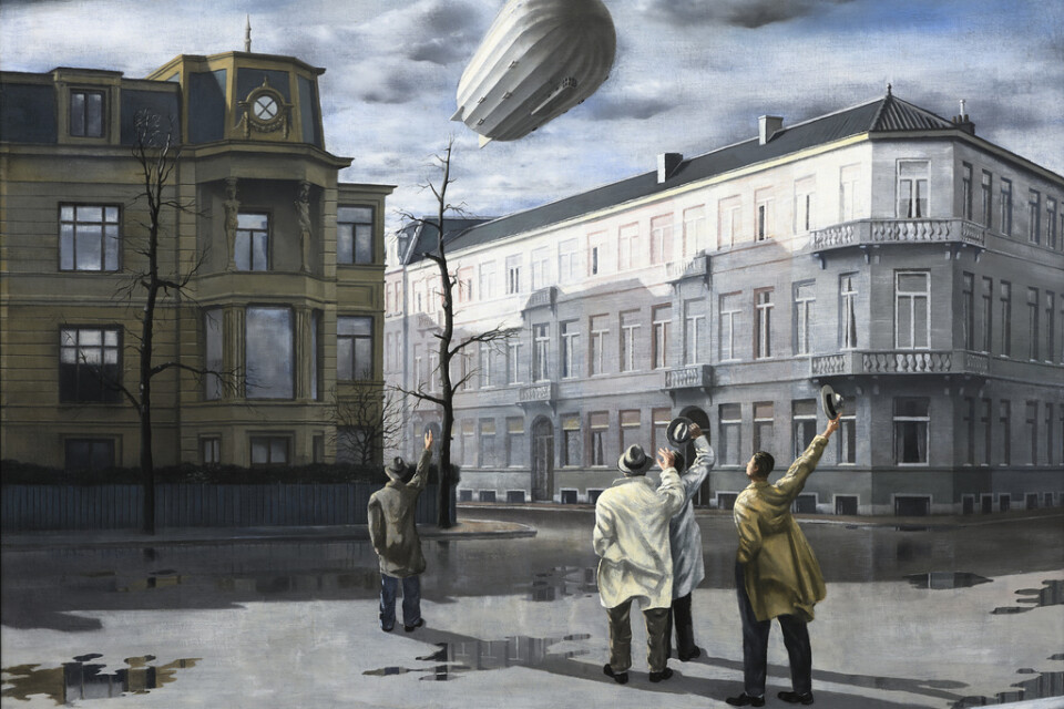Carel Willinks målning "Zeppelinaren" är ett av verken på Göteborgs konstmuseum. Pressbild.