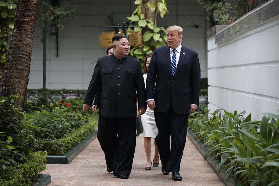 Donald Trump och Kim Jong-Un i Hanoi.