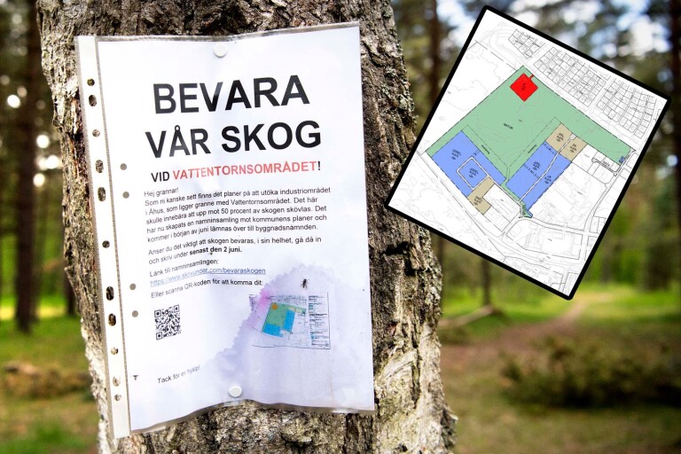 Konflikt i Åhus: Boende får behålla träd – ytan minskas för industri