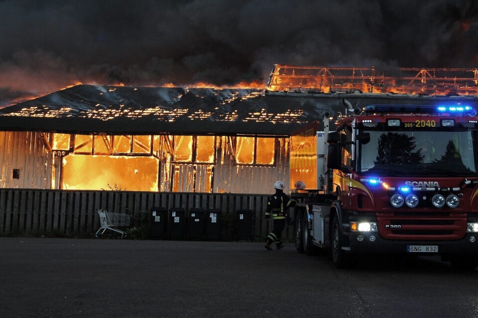 Godsmagasinet i Hässleholm brann ner till grunden i mitten av augusti. Foto: Sharon Wong/Arkiv