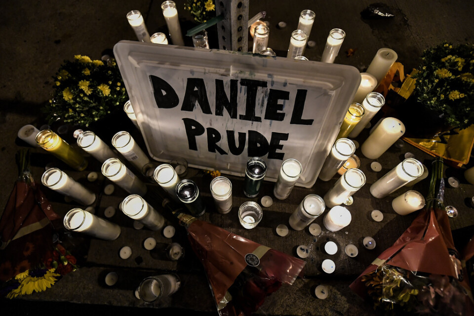 En minnesplats för Daniel Prude i Rochester, USA, den 2 september.