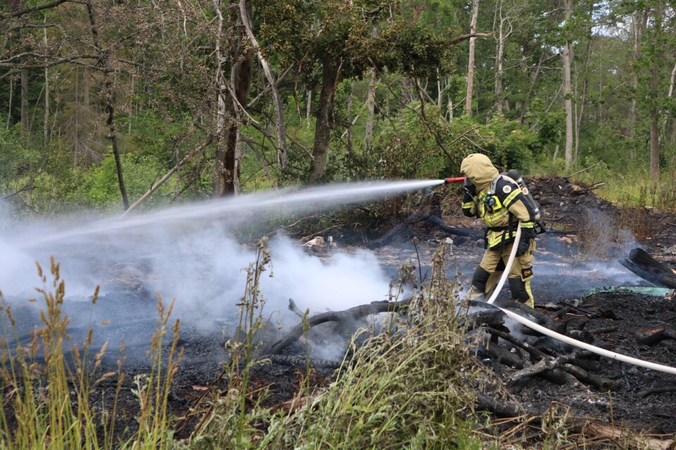 Räddningstjänsten har fått dra förstärkning för att klara av gräsbranden i Ryd