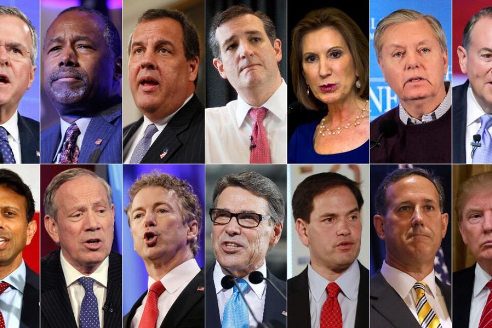 Av de 17 republikanska aspiranterna till presidentposten i USA är det nu klart vilka tio som får delta i den första direktsända tv-debatt mellan utmanarna som sänds på torsdag i Fox News. Urvalet bygger på ställningen i fem opinionsundersökningar. Känd