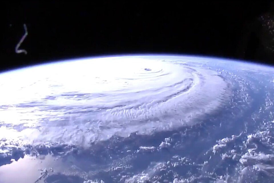 Bild på orkanen Florence fotad från Internationella rymdstationen (ISS).