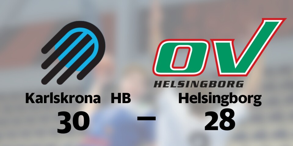 Karlskrona HB vann mot Helsingborg på hemmaplan