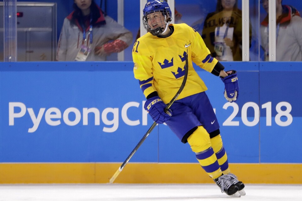 Erica Udén Johansson, här i OS i Sydkorea 2018, slutar i landslaget. Arkivbild.