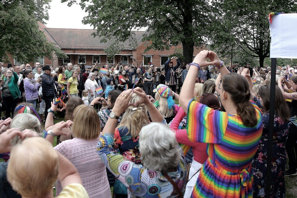 Svenska Kyrkans Pridepromenad, i Hässleholm 2019.