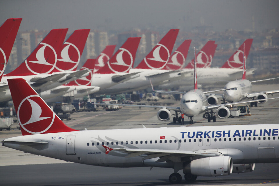 Flygplan från Turkish Airlines vid Istanbuls flygplats. Arkivbild.