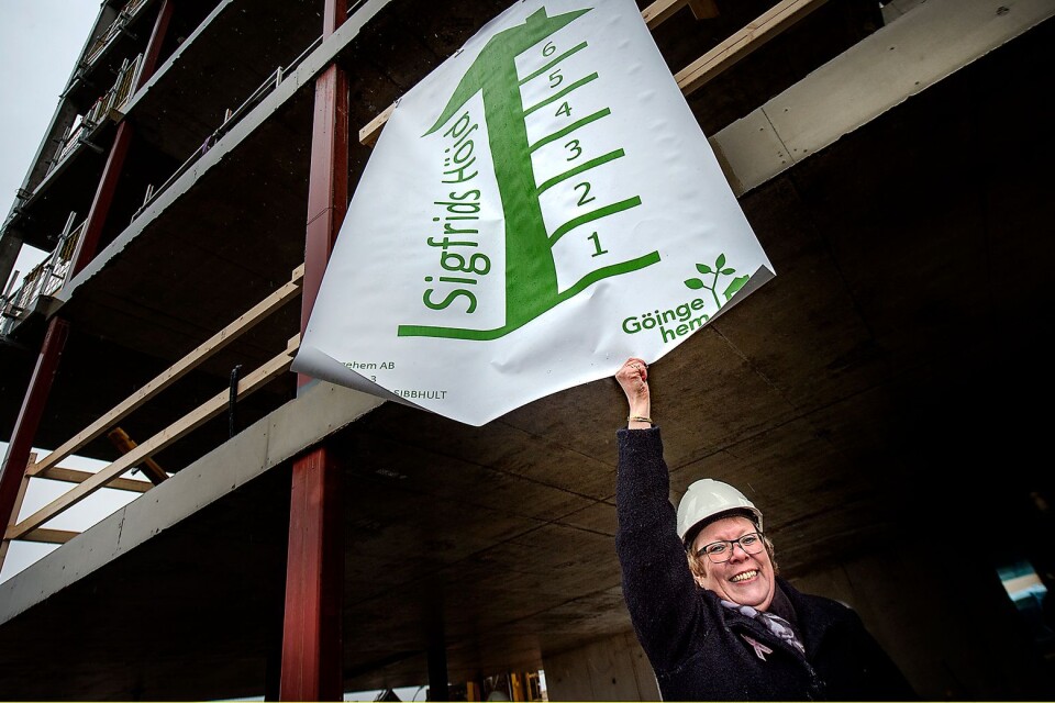 The high-rise building by the sports hall in Knislinge has been named Sigfrid's Height. Marie Andersson came up with the suggestion.