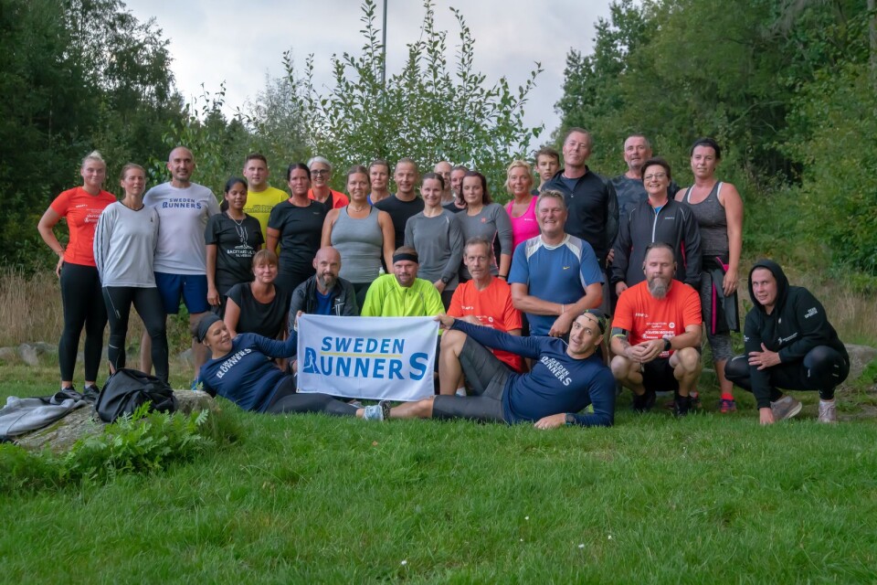 Här är några av deltagarna på Sweden runners första träning i Sölvesborg.